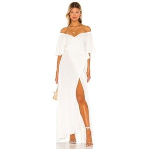 NEW L*SPACE Panama Maxi Dress XS Cream Boho Beach Resort Vacation Summer Revolve